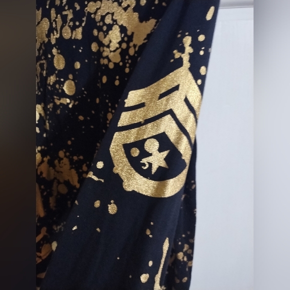 Smith & Graham Men’s Gold and Black Metallic Print Pullover Size Medium - Picture 3 of 5